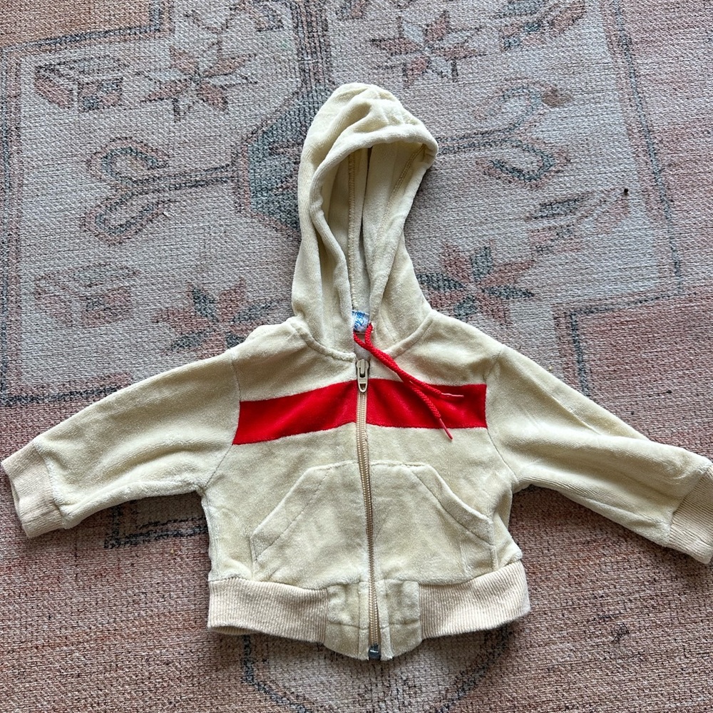 Saks Fifth Avenue Baby Boutique Beige and Red Hoodie